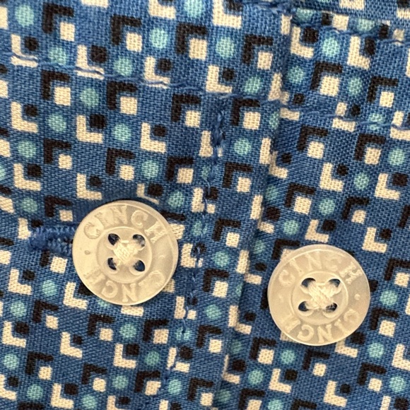 Cinch Blue Micro-Pattern Button-Down Shirt - Picture 7 of 9